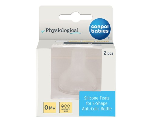 Соска Canpol babies силіконова до пляшечки S-Shape S (міні) 2 шт (59/891)