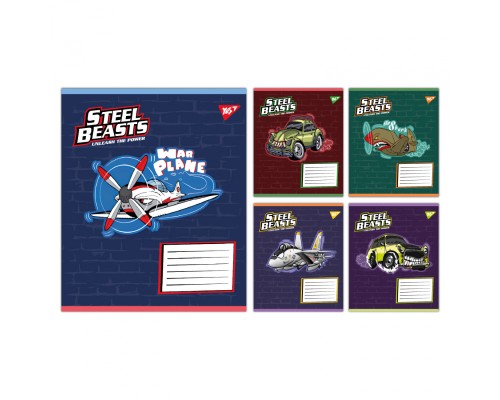 Зошит Yes Steel Beasts А5 12 аркушів лінія (767710)