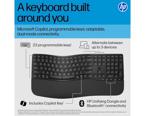 Клавіатура HP 680 Comfort Dual-Mode UA Black (8T6L8AA)