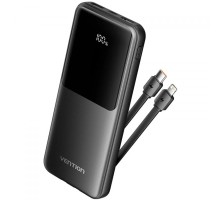 Батарея універсальна Vention 10000mAh 22.5W 3A PD, Built-in USB-C+Lightning Cables, Black (FHOB0)