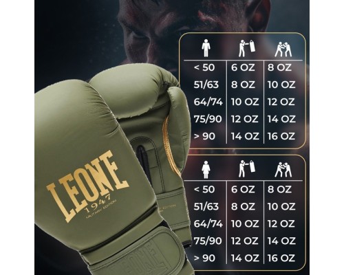 Боксерські рукавички Leone GN059G Military Edition Green 10 унцій (GN059G_Green_10oz)