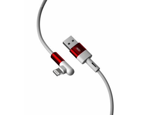 Дата кабель USB 2.0 AM to Lightning 1.0m 2.4A 90° corner white XO (NB152-L-1-WH)
