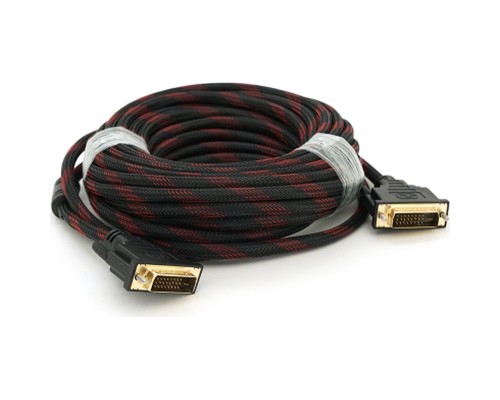 Кабель мультимедійний DVI M to DVI M 10.0m 24+1pin black/red Merlion (YT-DVI(M)/(M)NY/RD-10m)