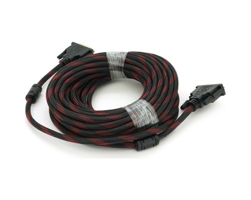 Кабель мультимедійний DVI M to DVI M 10.0m 24+1pin black/red Merlion (YT-DVI(M)/(M)NY/RD-10m)