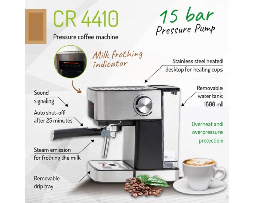 Ріжкова кавоварка еспресо Camry CR 4410