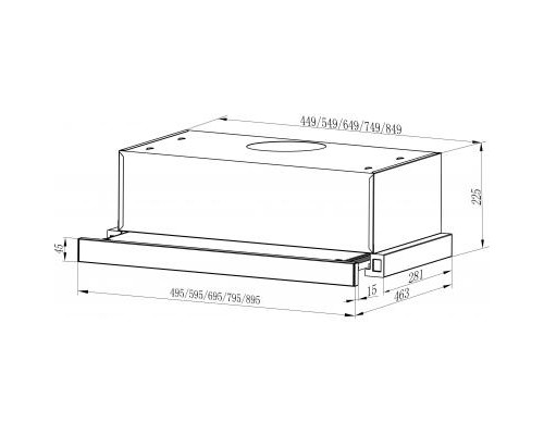Витяжка кухонна Interline SLIM X/S A/60/2/T