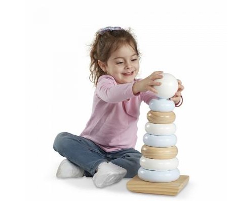 Розвиваюча іграшка Melissa&Doug Величезна натуральна дерев'яна пірамідка (MD30540)