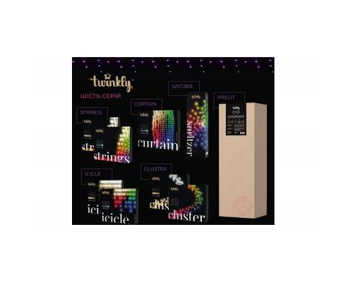Гірлянда Twinkly Smart LED Pro Curtain RGBW 250, AWG22, IP65, чорний (TWP-CU-CA-05X50SPP-B)