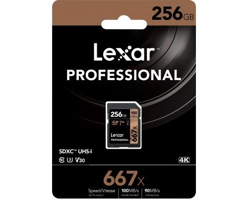 Карта пам'яті Lexar 256GB SDXC class 10 UHS-I U3 V30 667x Professional (LSD256B667)