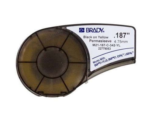 Етикетка Brady термозбіжна трубка, 1.57 - 3.81 мм, Black on Yellow (M21-187-C-342-YL)