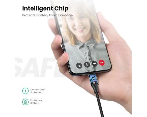 Дата кабель USB 2.0 AM to Micro 5P 2.0m US290 Aluminum Braid Black Ugreen (60148)