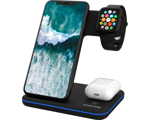 Зарядний пристрій Canyon 3in1 Wireless charger (CNS-WCS303B)