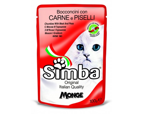 Вологий корм для кішок Simba Cat Wet м'ясний 100 г (8009470009348)