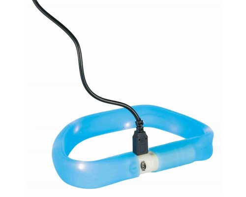 Нашийник для тварин Trixie світиться з USB M-L 50 см/30 мм синій (4053032126718)