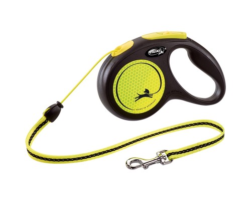Повідок для собак Flexi New Neon M трос 5 м (жовтий) (4000498025222)