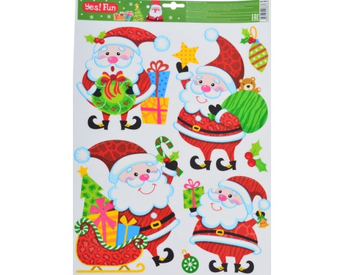 Новорічні наклейки YES! Fun для вікон, лазерні (41 * 29 см) (801095)