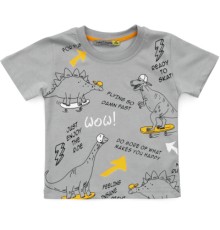 Футболка дитяча First kids з динозаврами (3032-98B-gray)