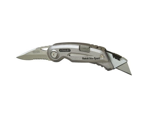 Ніж монтажний Stanley QUICKSLIDE SPORT UTILITY KNIFE складаний з двома лезами (0-10-813)