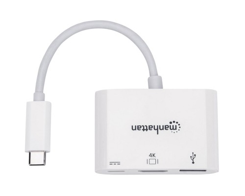 Концентратор Intracom USB3.1 Type-C to HDMI/USB 3.0/PD 60W 4-in-1 White Manhattan (152945)