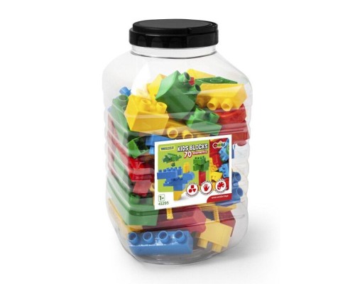 Конструктор Wader Kids Blocks 70 елементів в банці (41295)