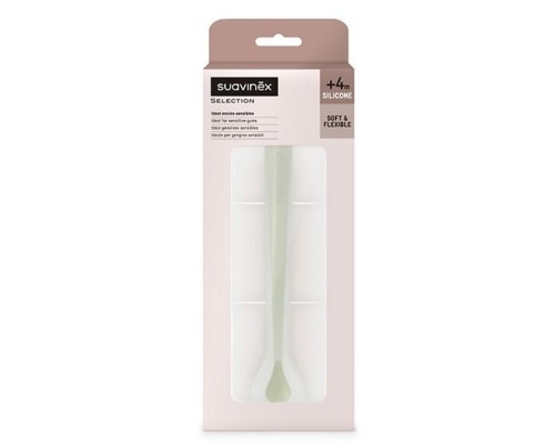 Набір дитячого посуду Suavinex Colour Essence ложка силіконова, зелена (401532)