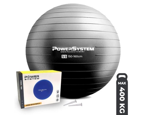 М'яч для фітнесу Power System PS-4011 Pro Gymball 55 см Black (4011BK-0)