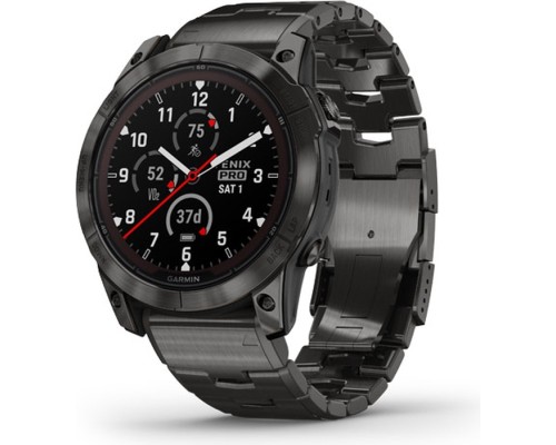 Смарт-годинник Garmin fenix 7X Pro Saph Sol, Crbn Gry Ti w/Crbn Gry Mtl Bnd, Ex, GPS (010-02778-30)