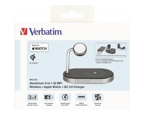 Зарядний пристрій Verbatim 3in1 Apple Watch and iPhone Charging Stand (49556)