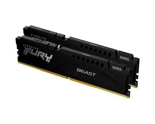 Модуль пам'яті для комп'ютера DDR5 16GB (2x8GB) 4800 MHz Beast Black Kingston Fury (ex.HyperX) (KF548C38BBK2-16)