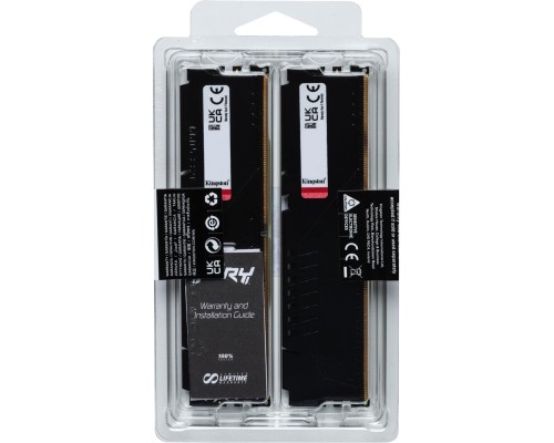 Модуль пам'яті для комп'ютера DDR5 16GB (2x8GB) 4800 MHz Beast Black Kingston Fury (ex.HyperX) (KF548C38BBK2-16)