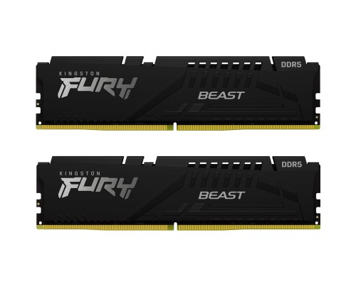Модуль пам'яті для комп'ютера DDR5 16GB (2x8GB) 4800 MHz Beast Black Kingston Fury (ex.HyperX) (KF548C38BBK2-16)