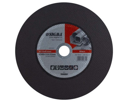 Круг відрізний Sigma по металу 300x3.0x32мм (1940861)