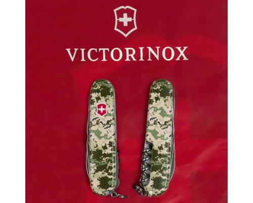 Ніж Victorinox Huntsman Army 91 мм Піксель + Лого (1.3713.3_W3941p)