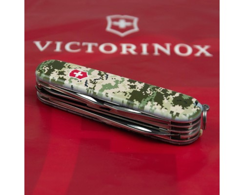 Ніж Victorinox Huntsman Army 91 мм Піксель + Лого (1.3713.3_W3941p)