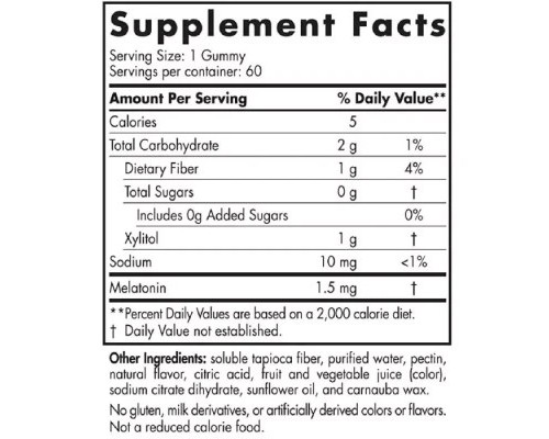 Антиоксидант Nordic Naturals Мелатонінові жувальні цукерки, Melatonin Gummies, смак ма (NOR30188)