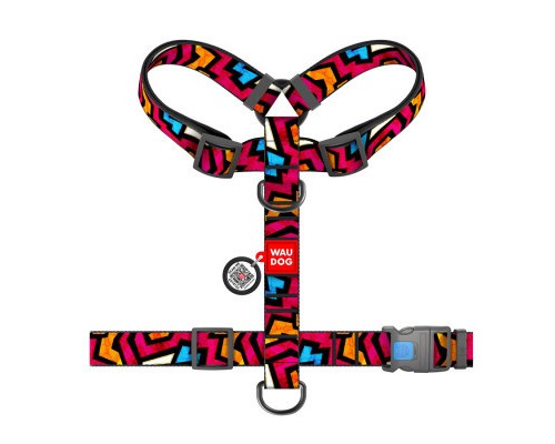 Шлея для собак WAUDOG Nylon анатомічна H-подібна з QR-паспортом 