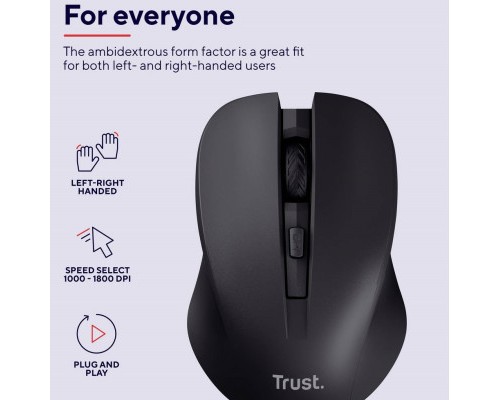 Мишка Trust Mydo Silent Wireless Black (25084)