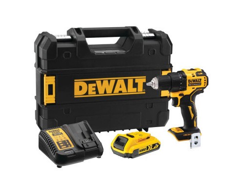 Шуруповерт DeWALT XR Li-Ion 18 В, 2Ah, 65 Нм, 450-1650 об/хв, вага 1.1 кг, TSTAK (DCD708D1T)