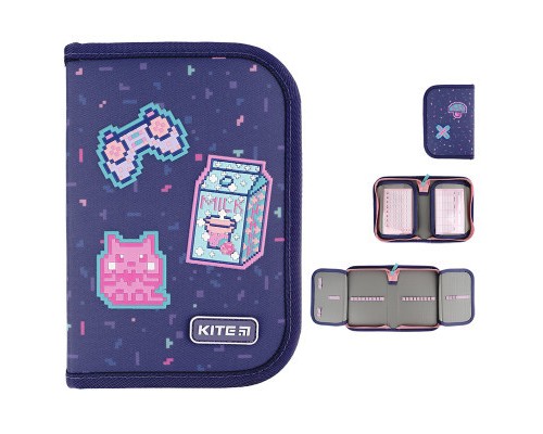 Пенал Kite Pixel Love K24-622-5, 1 відділення, 2 відвороти (K24-622-5)
