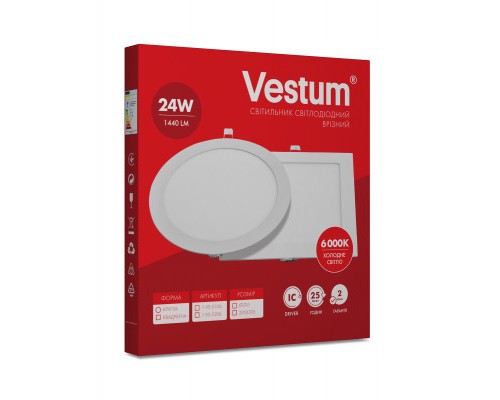 Світильник Vestum LED 24W 6000K 220V (1-VS-5106)