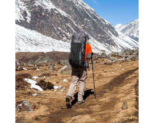 Рюкзак туристичний Naturehike Rock NH19BP095 60+5 л графіт в клітинку (6927595761649)