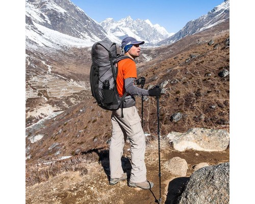 Рюкзак туристичний Naturehike Rock NH19BP095 60+5 л графіт в клітинку (6927595761649)