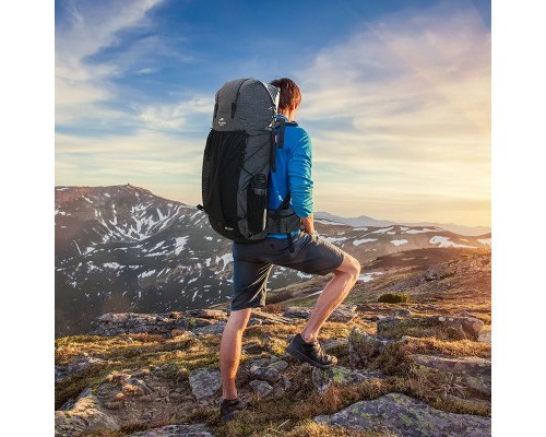 Рюкзак туристичний Naturehike Rock NH19BP095 60+5 л графіт в клітинку (6927595761649)