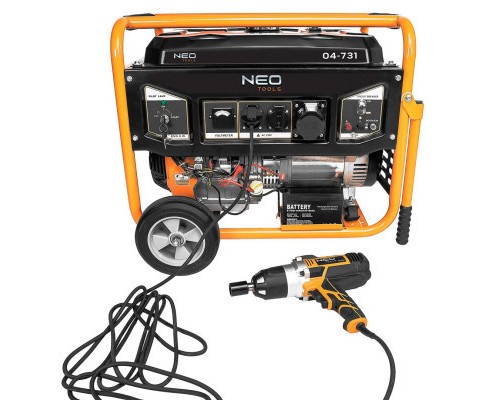 Генератор Neo Tools 230V, 1 фаза, 6/6.5kW, електростарт, AVR (04-731)