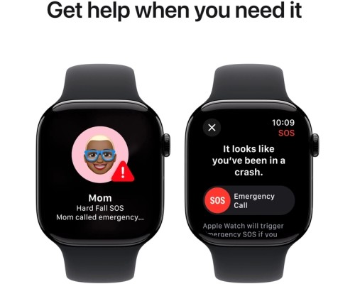 Смарт-годинник Apple Watch Series 10 GPS 46mm Jet Black Aluminium Case with Black Sport Band - M/L (MWWQ3QH/A)
