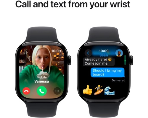 Смарт-годинник Apple Watch Series 10 GPS 46mm Jet Black Aluminium Case with Black Sport Band - M/L (MWWQ3QH/A)