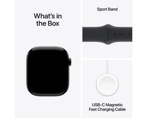 Смарт-годинник Apple Watch Series 10 GPS 46mm Jet Black Aluminium Case with Black Sport Band - M/L (MWWQ3QH/A)