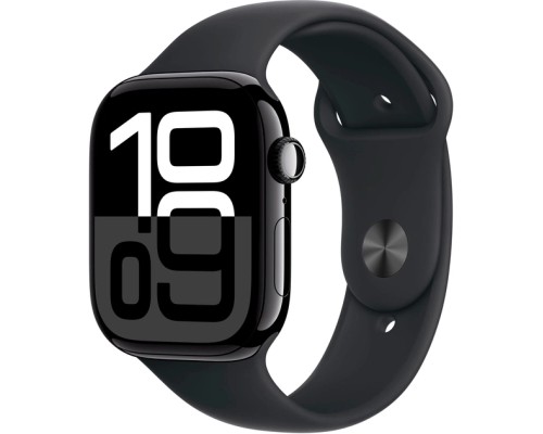 Смарт-годинник Apple Watch Series 10 GPS 46mm Jet Black Aluminium Case with Black Sport Band - M/L (MWWQ3QH/A)