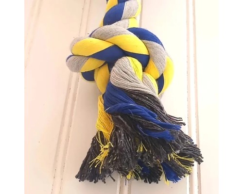 Іграшка для собак Nunbell Мотузкова бавовняна Два вузли Середня 25 см (YM0177)