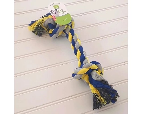 Іграшка для собак Nunbell Мотузкова бавовняна Два вузли Середня 25 см (YM0177)